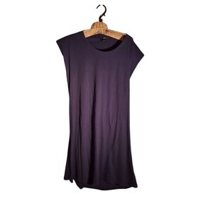 LULUS Cinch Waist Cap Sleeves Indigo DRESS  XL Shoulder Pads Cutout Cotton Comfy